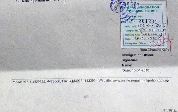 Upper Mustang Trekking Permits