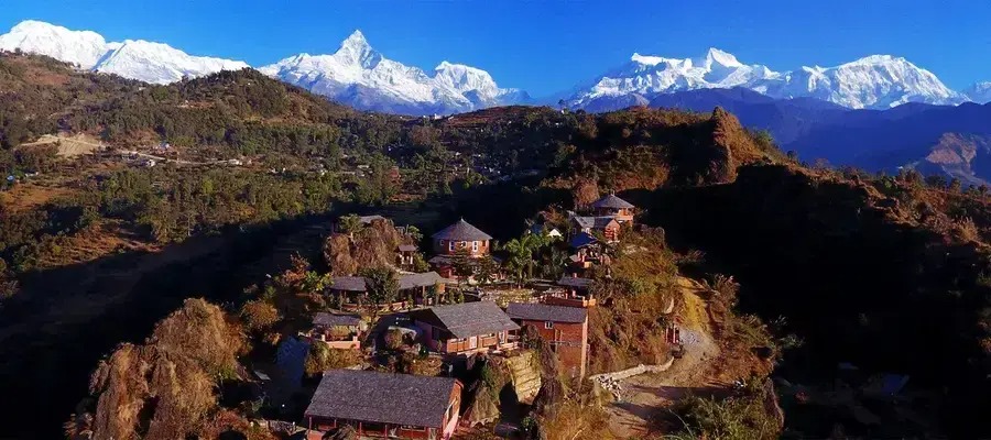 Tourist Travel Area In Nepal With Guided And Vehicle Image