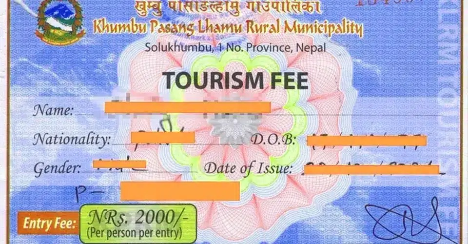 Everest Trek Permit Khumbu